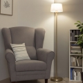 Brilagi - Lampadaire LED CERIA 1xE27/20W/230V Ø 25 cm gris/doré