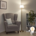 Brilagi - Lampadaire LED CERIA 1xE27/20W/230V Ø 30 cm blanc/doré