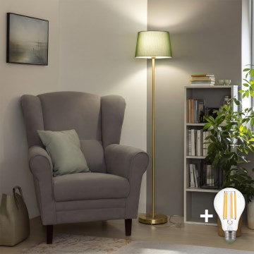 Brilagi - Lampadaire LED CERIA 1xE27/20W/230V Ø 30 cm vert/doré