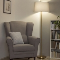 Brilagi - Lampadaire LED CERIA 1xE27/20W/230V Ø 45 cm gris/doré