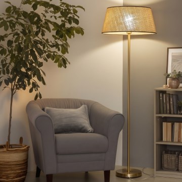 Brilagi - Lampadaire LED CERIA 1xE27/20W/230V Ø 50 cm beige/doré