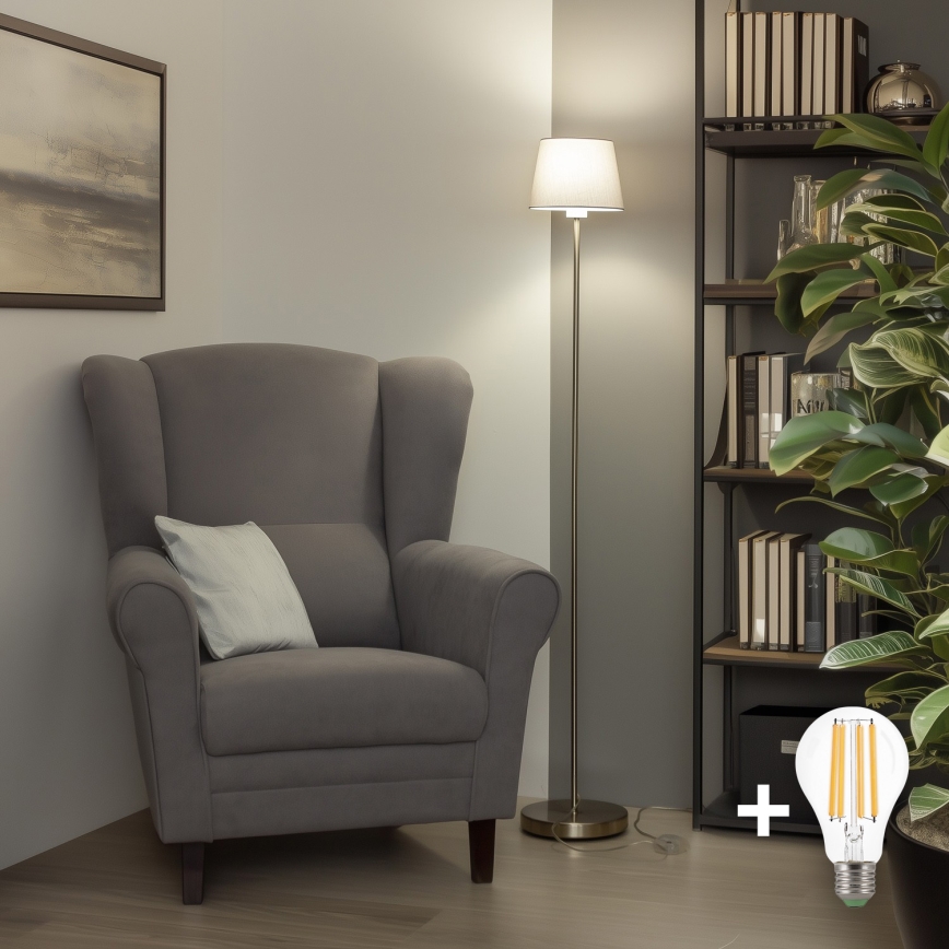 Brilagi - Lampadaire LED CERIA 1xE27/40W/230V Ø 20,5 cm gris / chrome mat