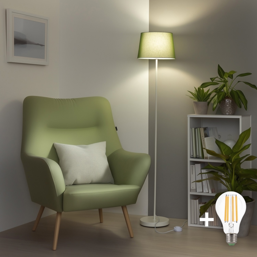 Brilagi - Lampadaire LED CERIA 1xE27/40W/230V Ø 30 cm vert/blanc