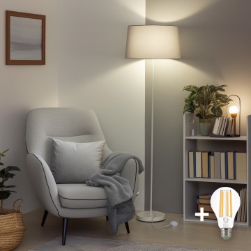 Brilagi - Lampadaire LED CERIA 1xE27/40W/230V Ø 45 cm gris/blanc