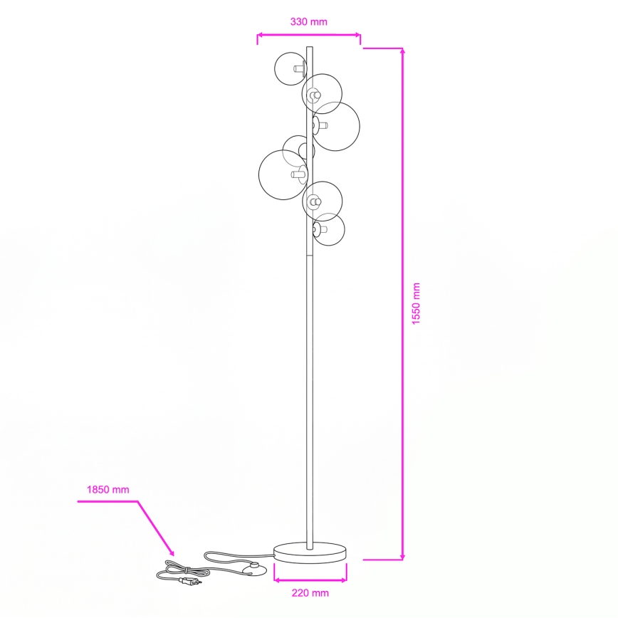 BRILAGI - Lampadaire LED MILLA 7xG9/3W/230V brun / brun fumé