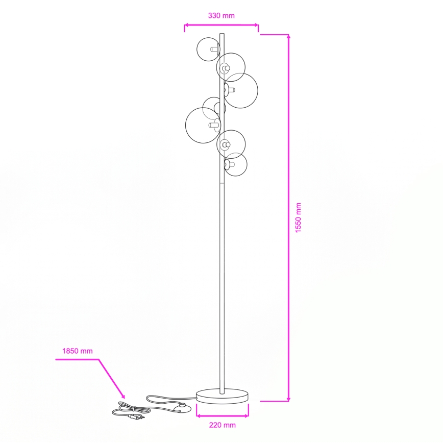 Brilagi - Lampadaire LED MILLA 7xG9/3W/230V doré