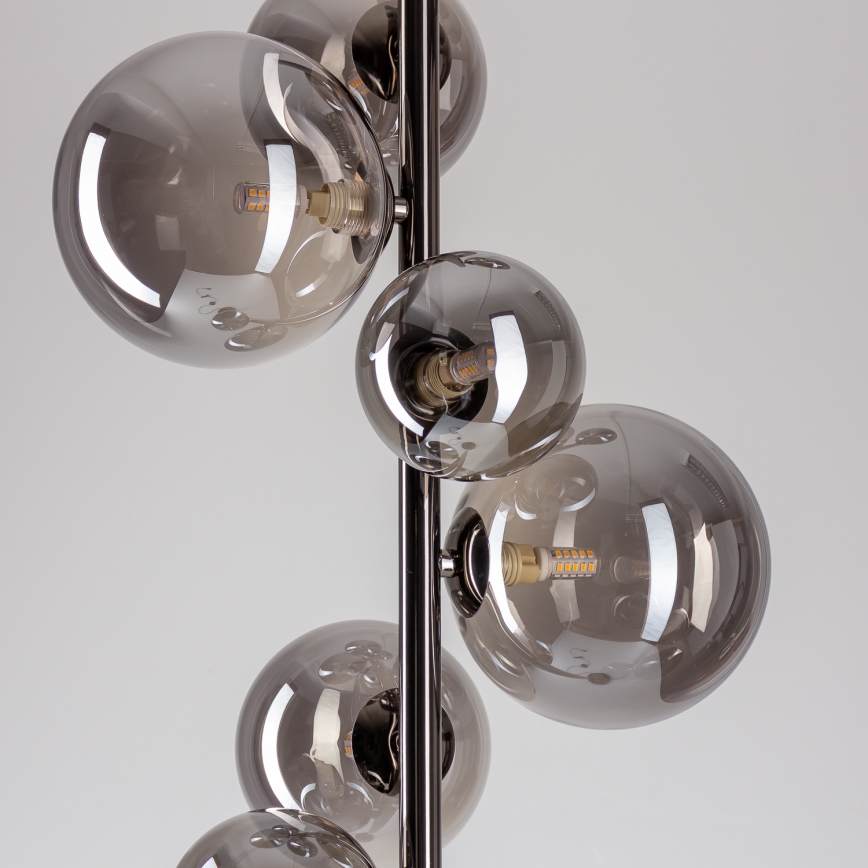 Brilagi - Lampadaire LED MILLA 7xG9/3W/230V noir chromé/fumé
