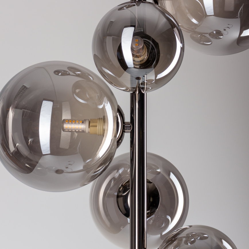Brilagi - Lampadaire LED MILLA 7xG9/3W/230V noir chromé/fumé