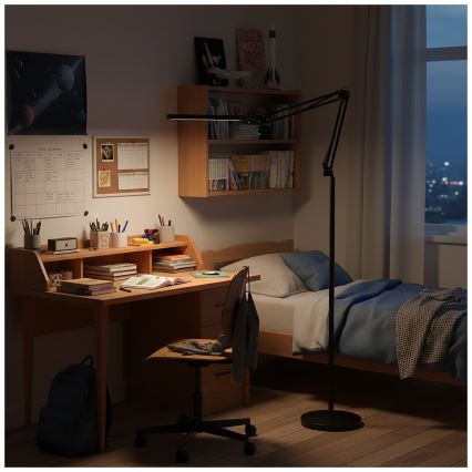 Brilagi - Lampadaire sur pied flexible VARIO LED, dimmable, 14W/230V, 3000-6000K, 157 cm, noir