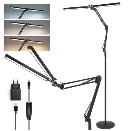 Brilagi - Lampadaire sur pied flexible VARIO LED, dimmable, 14W/230V, 3000-6000K, 157 cm, noir