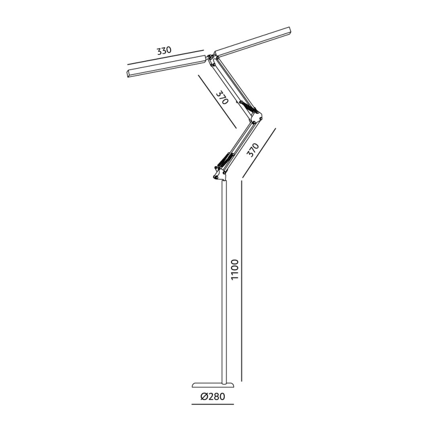 Brilagi - Lampadaire sur pied flexible VARIO LED, dimmable, 14W/230V, 3000-6000K, 157 cm, noir