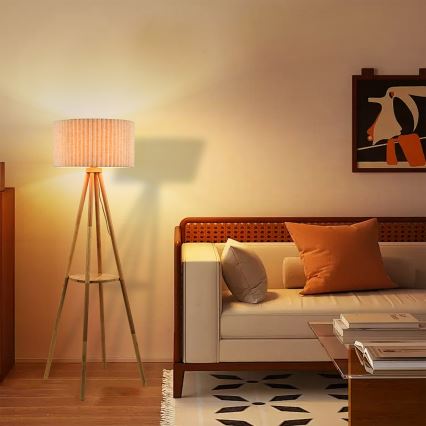 Brilagi - Lampadaire NORDIC WAVE 1xE27/15W/230V bois/lin