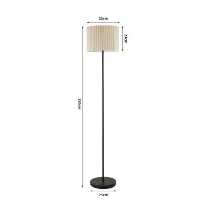 Brilagi - Lampadaire NORDIC WAVE 1xE27/15W/230V lin/noir