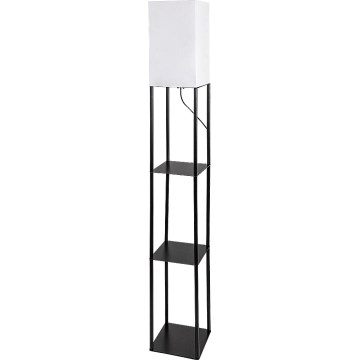 Brilagi - Lampadaire sur pied avec étagères intégrées GRADUS 1xE27/40W/230V 150 cm noir/blanc