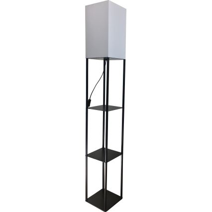 Brilagi - Lampadaire sur pied avec étagères intégrées GRADUS 1xE27/40W/230V 150 cm noir/blanc
