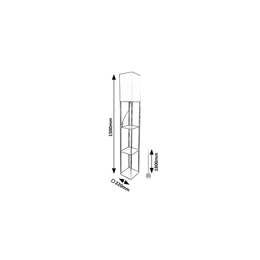 Brilagi - Lampadaire sur pied avec étagères intégrées GRADUS 1xE27/40W/230V 150 cm noir/blanc