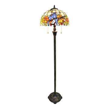 Brilagi - Lampadaire Tiffany en vitrail JUNGLE 2xE27/60W/230V