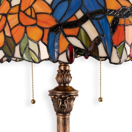 Brilagi - Lampadaire Tiffany en vitrail JUNGLE 2xE27/60W/230V