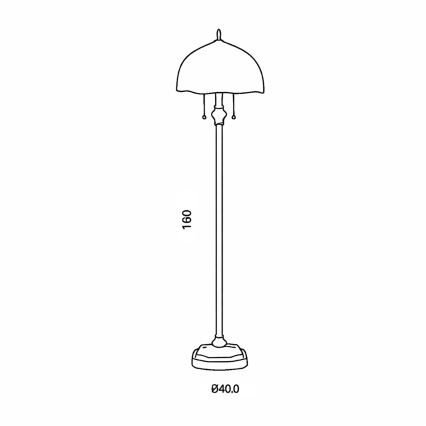 Brilagi - Lampadaire Tiffany en vitrail JUNGLE 2xE27/60W/230V