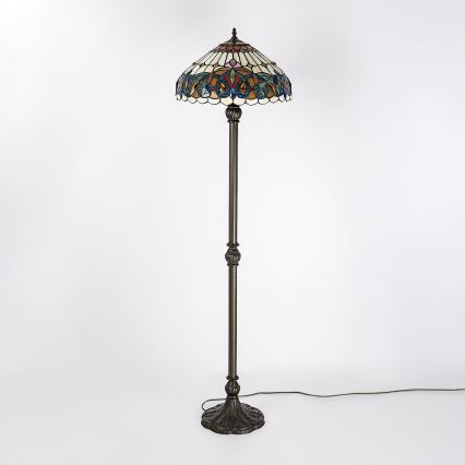 Brilagi - Lampadaire Tiffany en vitrail LUISA 2xE27/60W/230V