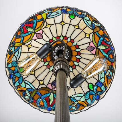 Brilagi - Lampadaire Tiffany en vitrail LUISA 2xE27/60W/230V