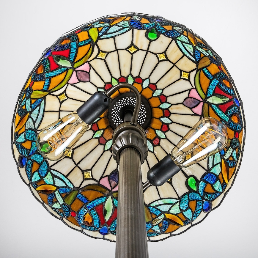 Brilagi - Lampadaire Tiffany en vitrail LUISA 2xE27/60W/230V