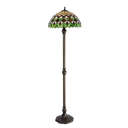 Brilagi - lampadaire Tiffany en vitrail MARGARET 2xE27/60W/230V