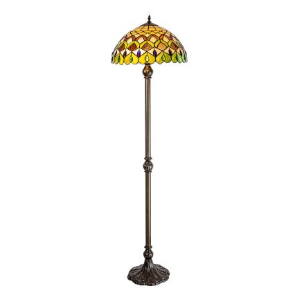 Brilagi - lampadaire Tiffany en vitrail MARGARET 2xE27/60W/230V