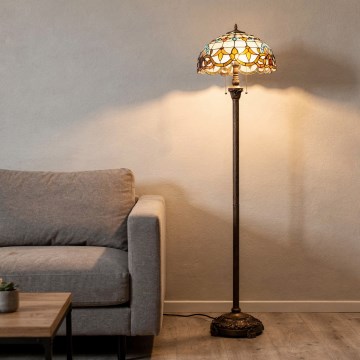 Brilagi - Lampadaire Tiffany en vitrail MIRABELLA 2xE27/60W/230V