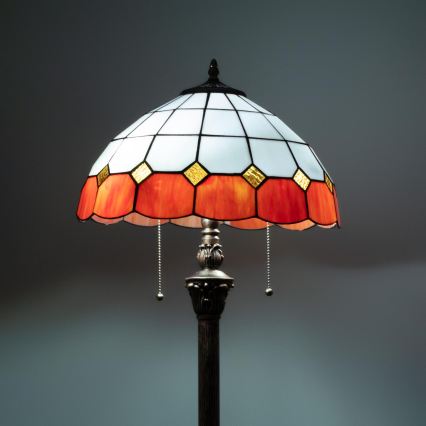 Brilagi - Lampadaire Tiffany en vitrail SIENNA 2xE27/60W/230V
