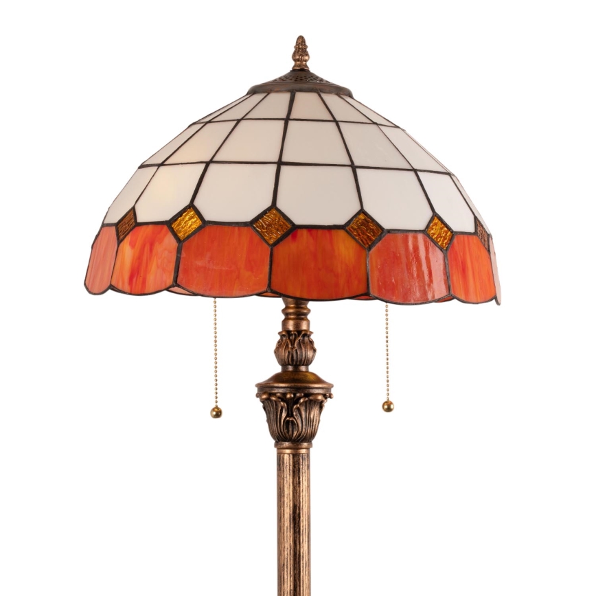 Brilagi - Lampadaire Tiffany en vitrail SIENNA 2xE27/60W/230V