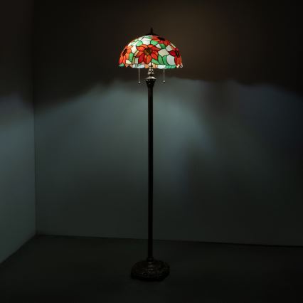 Brilagi - Lampadaire Tiffany en vitrail SUNFLOWER 2xE27/60W/230V