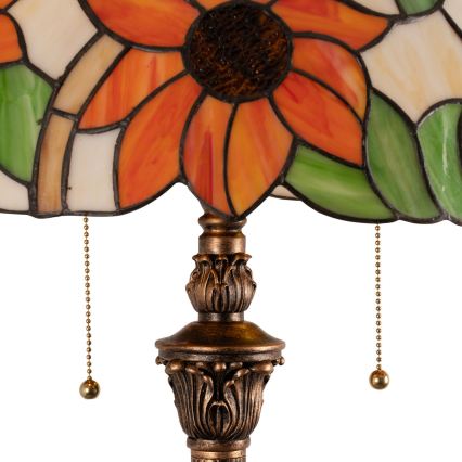 Brilagi - Lampadaire Tiffany en vitrail SUNFLOWER 2xE27/60W/230V