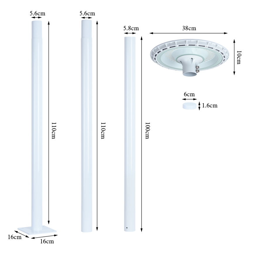 Brilagi - Lampadaire URBANSPARK LED/120W/230V blanc IP65
