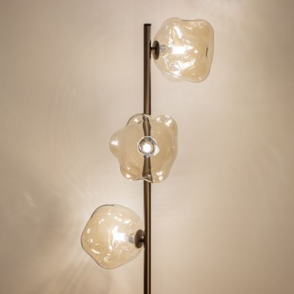 Brilagi - Lampadaire VULCANO 3xG9/8W/230V bronze/beige fumé