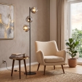 Brilagi - Lampadaire VULCANO 3xG9/8W/230V noir/noir fumé