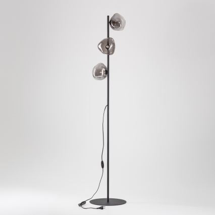 BRILAGI - Lampadaire VULCANO 3xG9/8W/230V noir/noir fumé