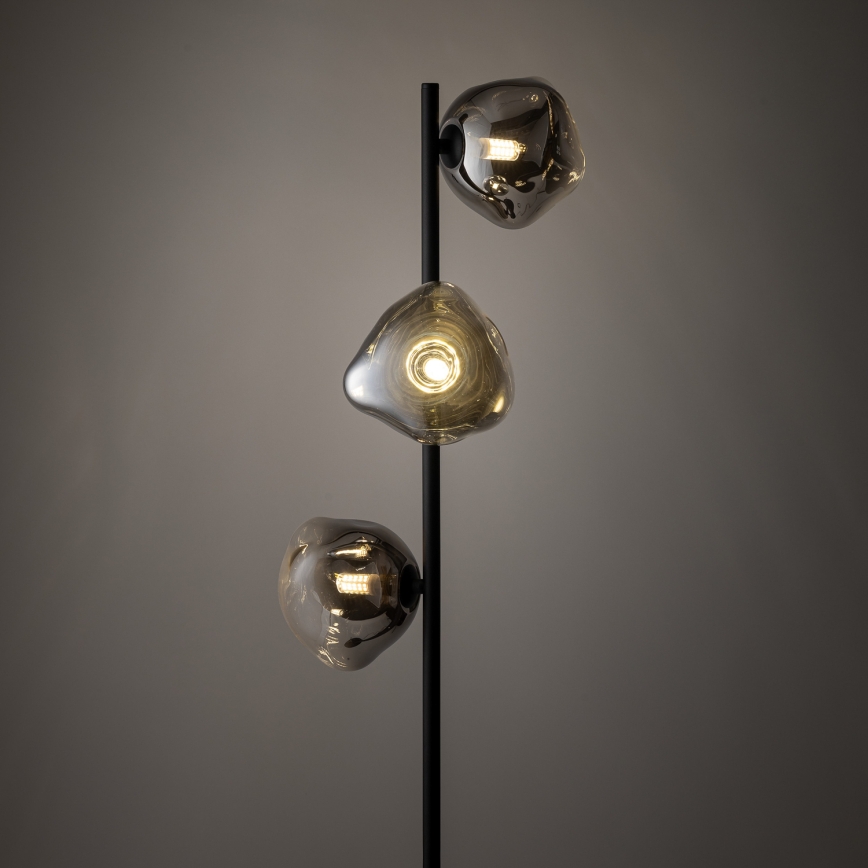 BRILAGI - Lampadaire VULCANO 3xG9/8W/230V noir/noir fumé