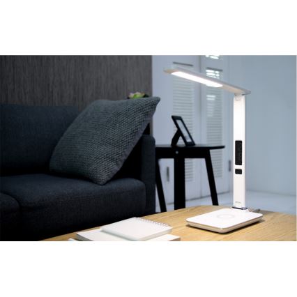 Brilagi - Lampe à intensité variable avec charge sans fil QI et USB REGINA LED/8,5W/230V blanche