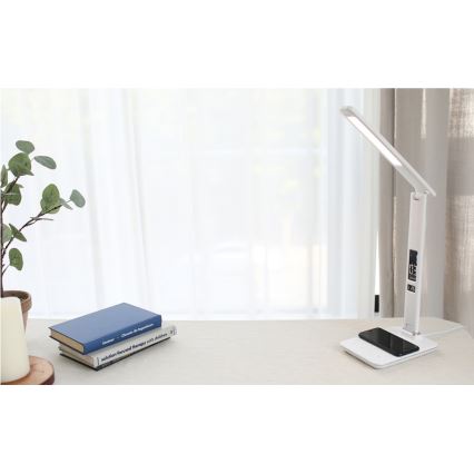 Brilagi - Lampe à intensité variable avec charge sans fil QI et USB REGINA LED/8,5W/230V blanche