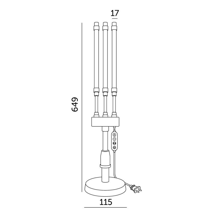 Brilagi - Lampe de table flexible à intensité variable pour la culture de plantes VITABLOOM 3xLED/10W/230V noir