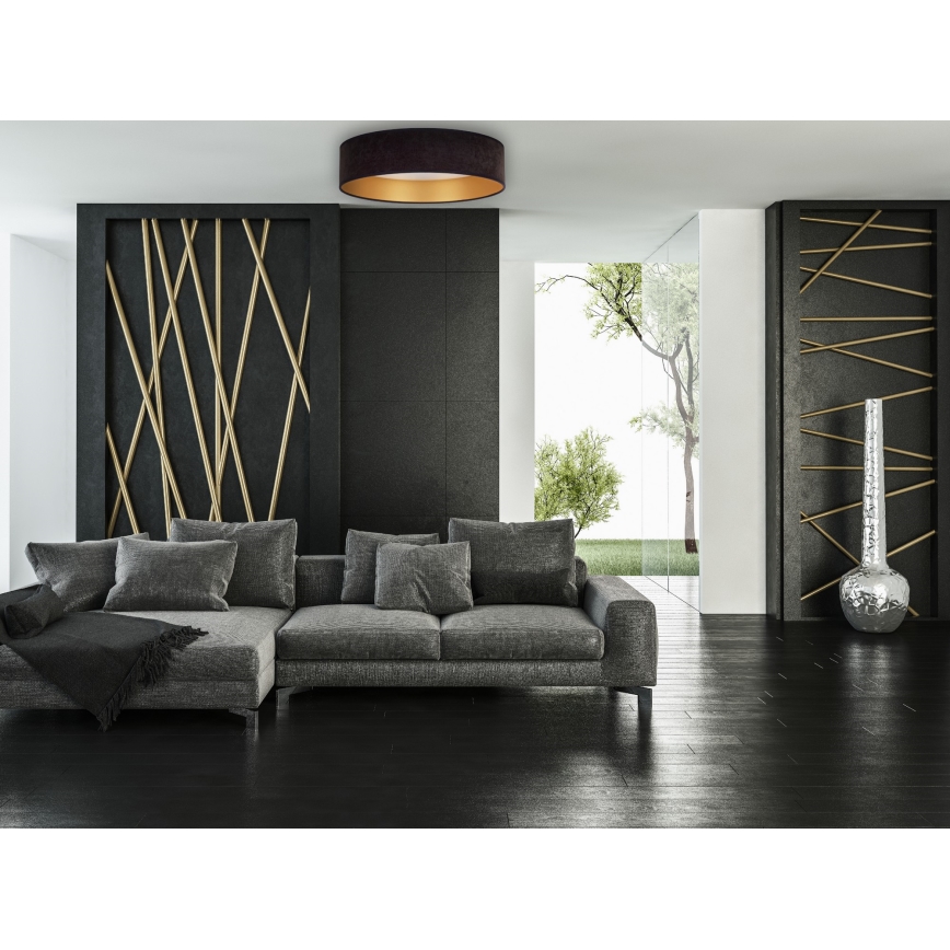 Brilagi - Plafonnier à intensité variable VELVET SMART LED/36W/230V d. 55 cm 2700-6500K Wi-Fi Tuya noir/doré + Télécommande