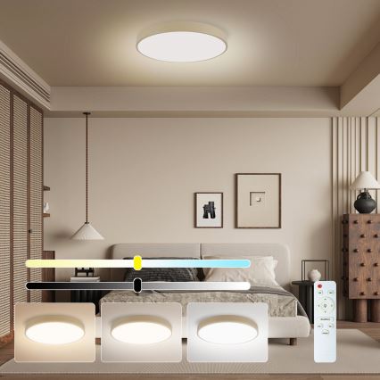Brilagi - Applique de plafond dimmable POOL LED/48W/230V 3000-6000K de 40 cm beige + télécommande