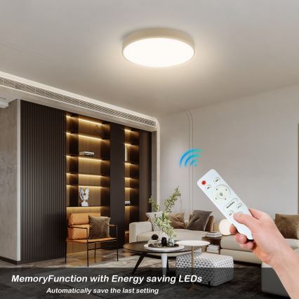 Brilagi - Applique de plafond dimmable POOL LED/48W/230V 3000-6000K de 40 cm beige + télécommande