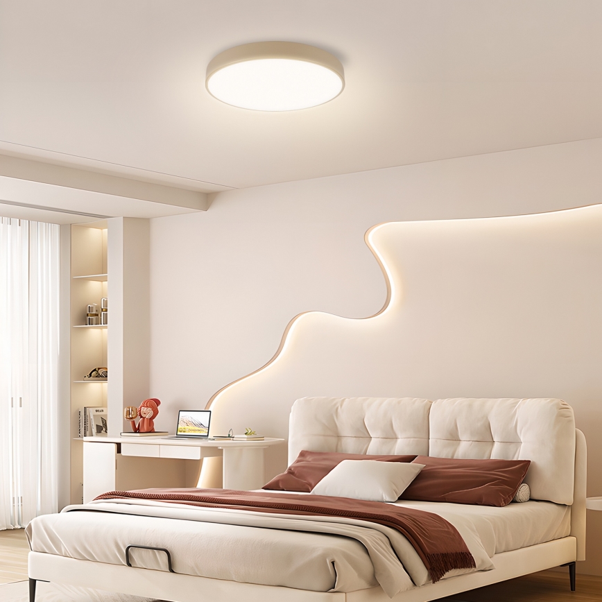 Brilagi - Applique de plafond dimmable POOL LED/48W/230V 3000-6000K de 40 cm beige + télécommande