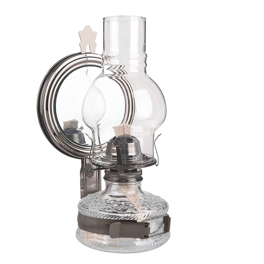 Brilagi - Lampe à pétrole MERLIN avec miroir, finition chrome noir