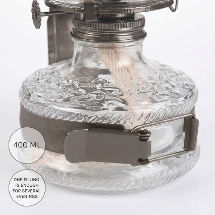 Brilagi - Lampe à pétrole MERLIN avec miroir, finition chrome noir