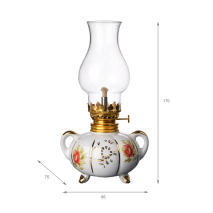Brilagi - Lampe à pétrole MERLIN blanc/doré