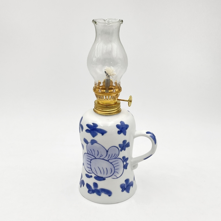 Brilagi - Lampe à pétrole MERLIN blanche/bleue