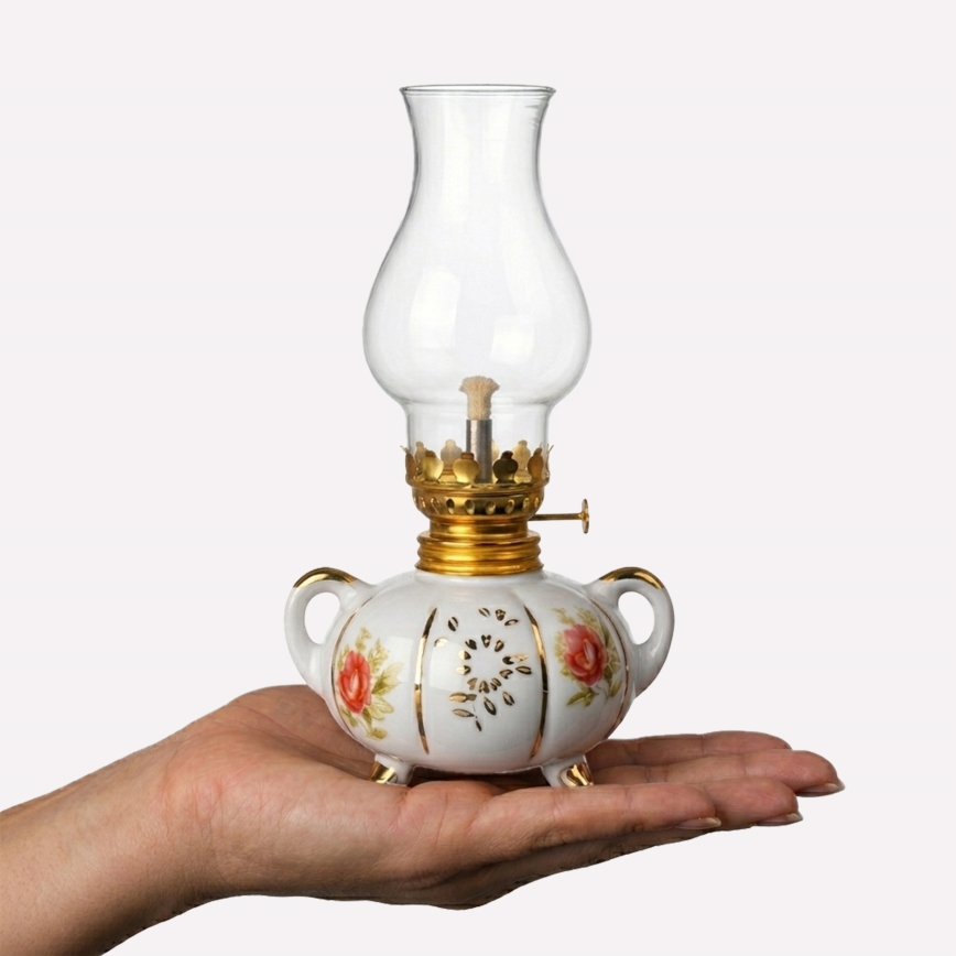 Brilagi - Lampe à pétrole MERLIN blanche/dorée